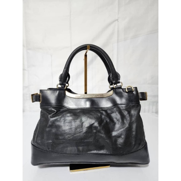 Authentic Burberry Leather Metal Tote Bag Black - Picture 11 of 13